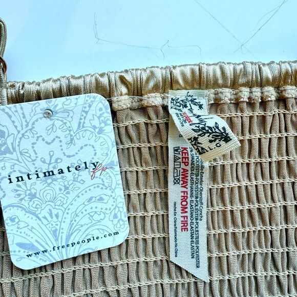 NWT Free People Casino Royal underwire satin top in latte gold color  Size L - Picture 9 of 10